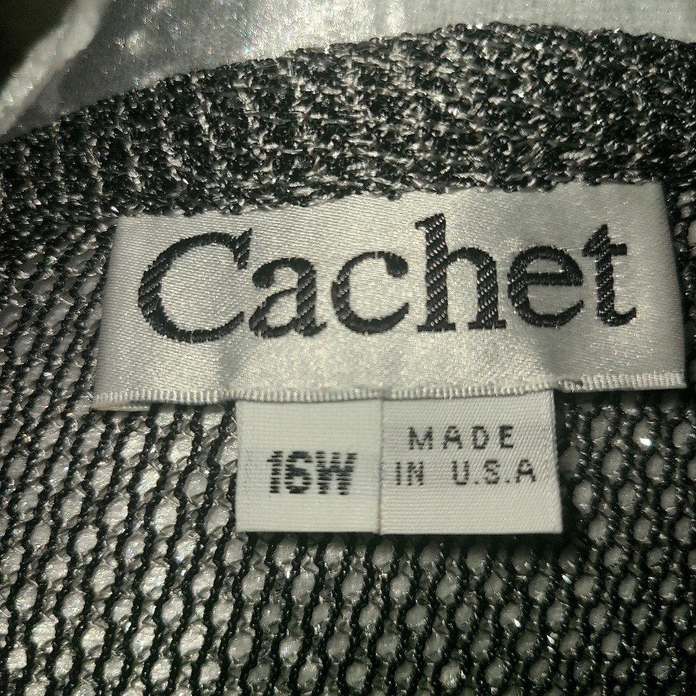 Cachet Silver Mesh And Satin Maxi 2pc  Dress - Picture 11 of 12